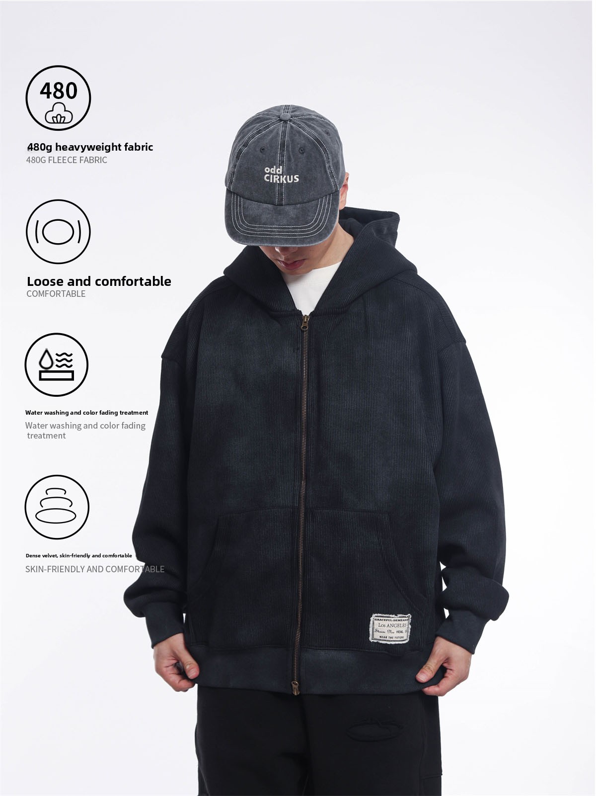 Streetwear Brand Hoodies - Felpa con Cappuccio Stile Giapponese Retrò,