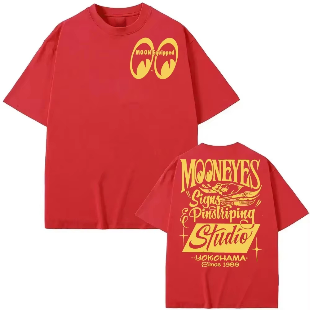 Streetwear Brand Shirts - T-shirt in cotone con grafica Moon
