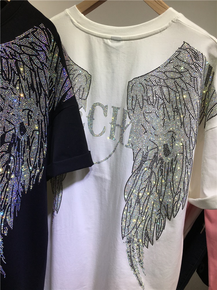 L-4XL Oversize strass Angel Wi - Streetwear Brand Shirts recensione e prezzo