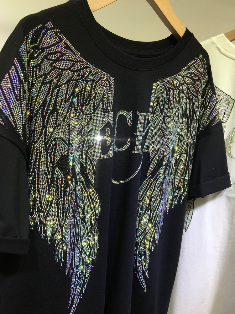 L-4XL Oversize strass Angel Wi - Streetwear Brand Shirts recensione e prezzo